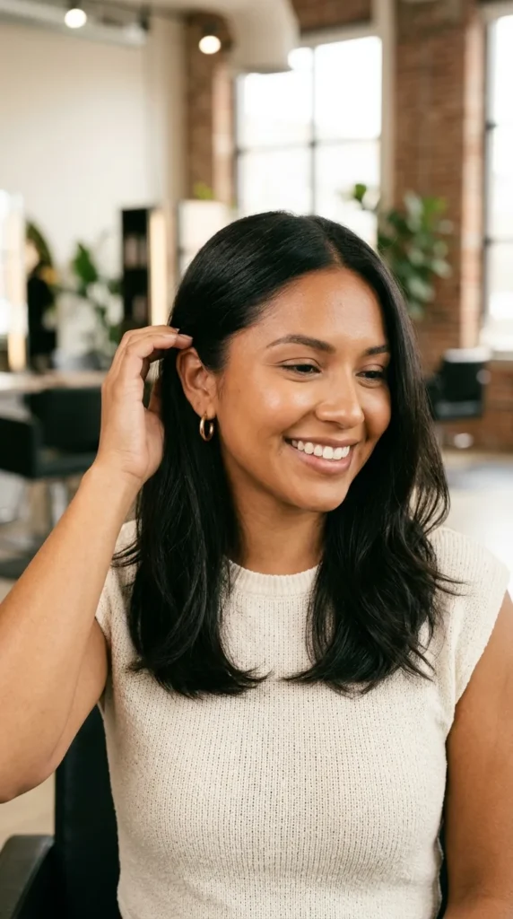 Straight Hair with Ghost Wave Styling