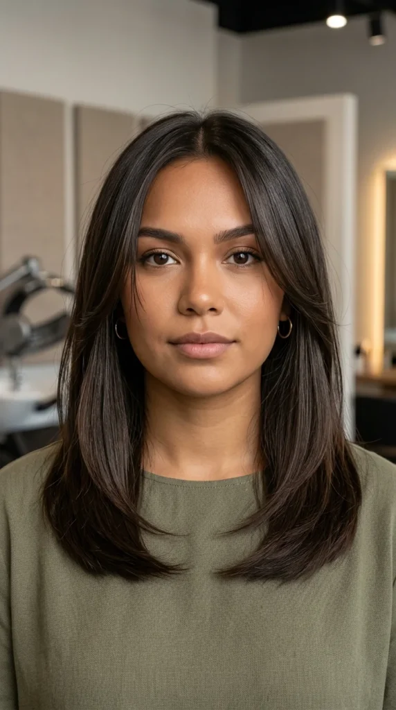 Straight Hair with Internal Textured Layers