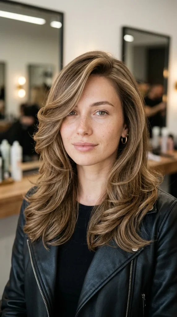 Swooping Layers on Long Hair