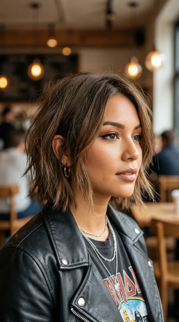 Textured Bob for Thin Hair Women