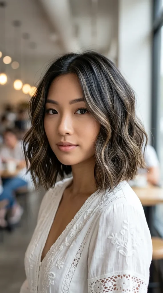 Textured Bob with Beach Waves
