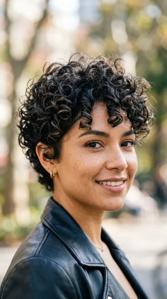 Textured Curly Pixie with Volume