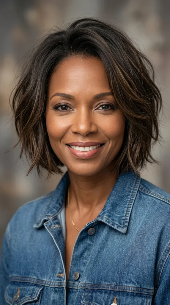 Textured Italian Bob for Fine Hair Volume