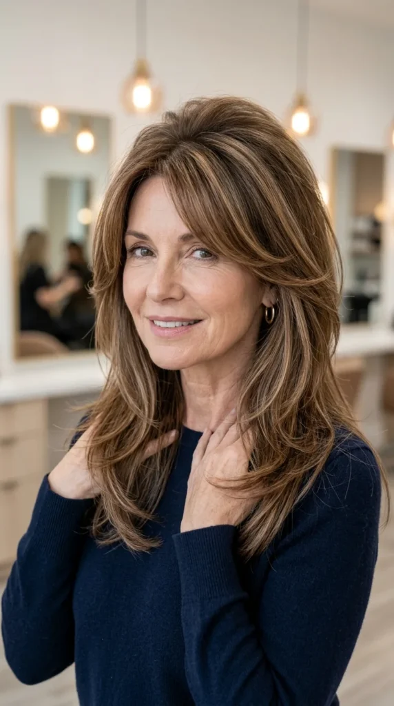 Textured Long Layers with Volume at the Crown