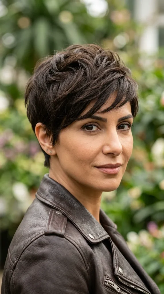 Textured Pixie Cut with Volume on Top