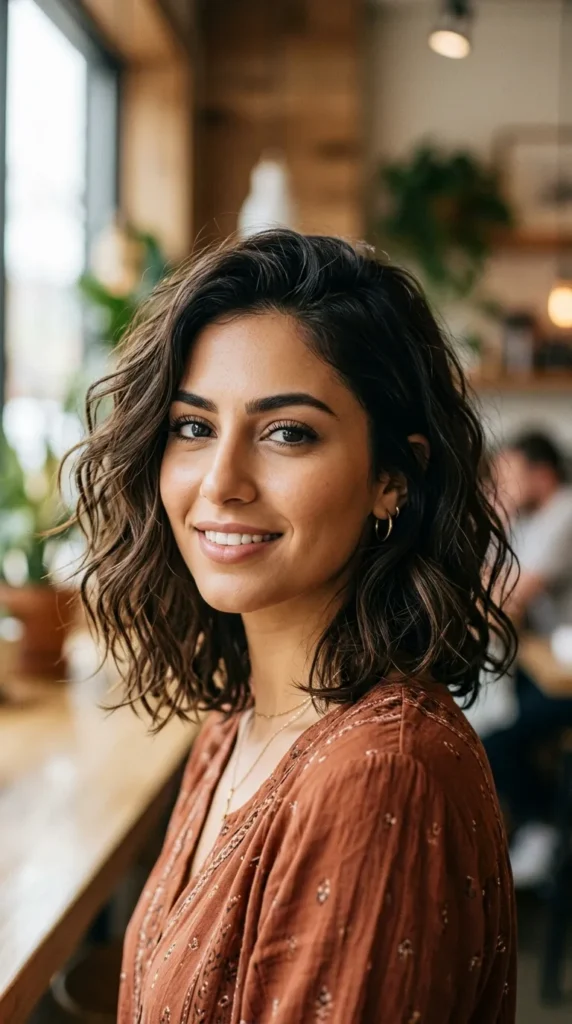 Textured Waves for Oval Face