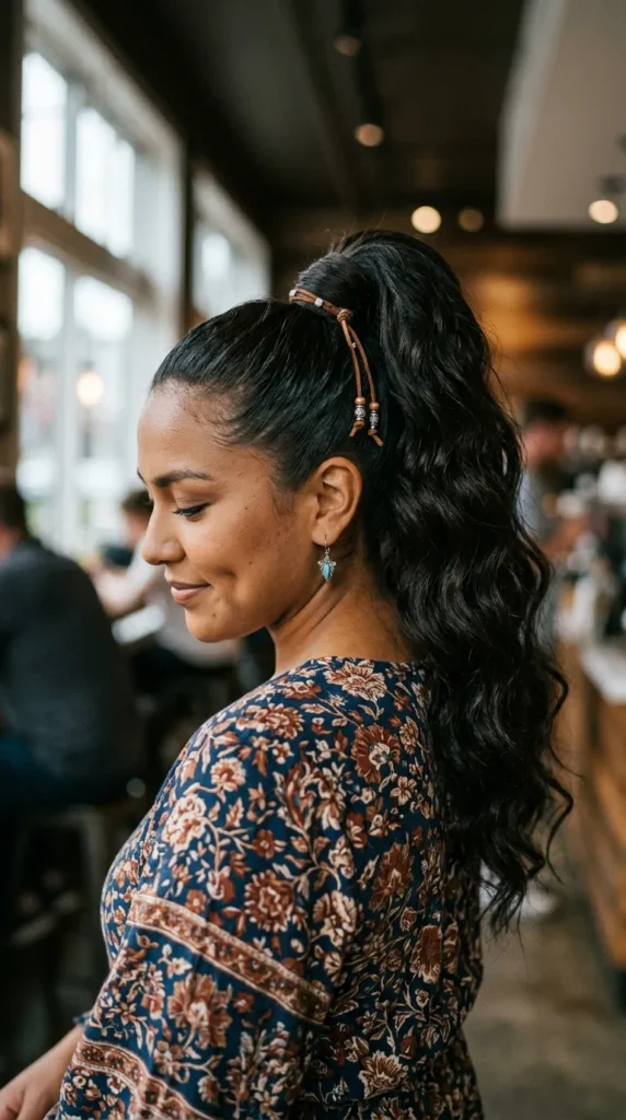 Thick Ponytail with Hair Extensions