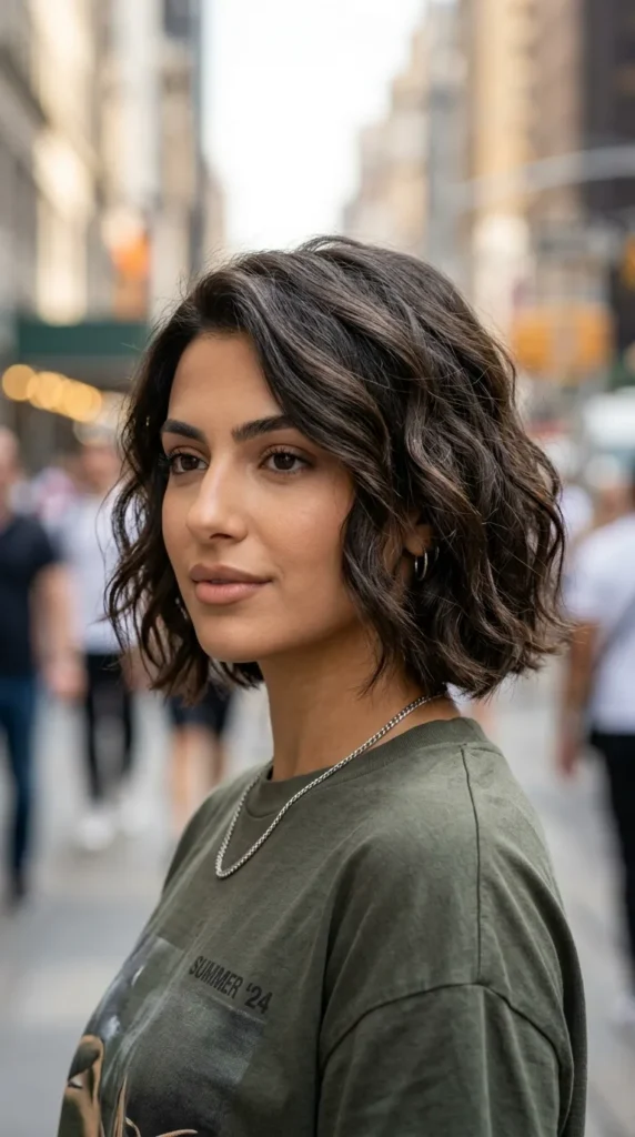 Tousled Beach Waves on Short Hair