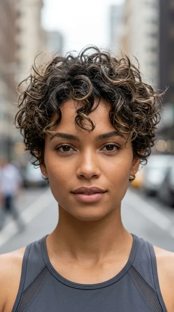 Tousled Curly Pixie Style
