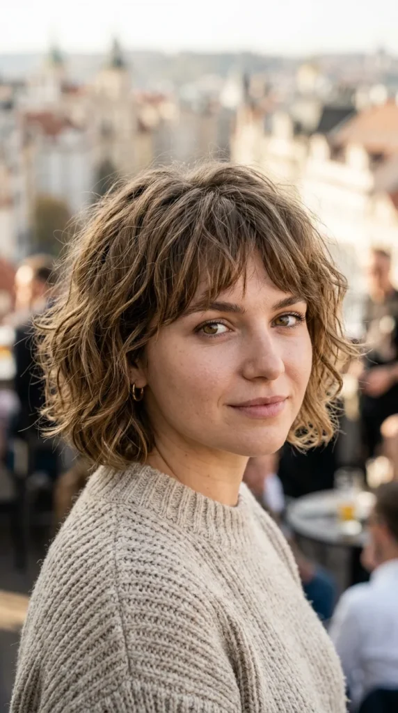 Tousled French Bob for Oval Face