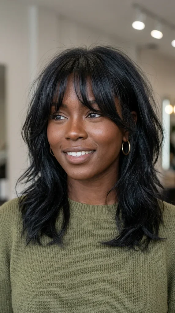 Tousled Layers with Curtain Bangs