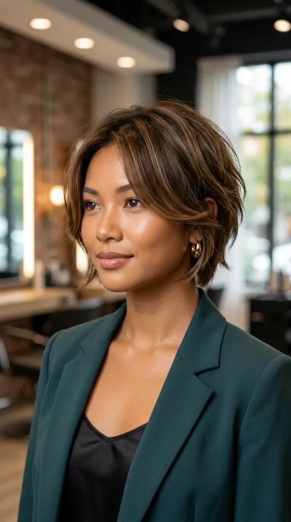 Trendy Short Layered Haircut with Face-Framing Layers