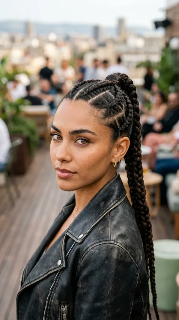 Triangle Part Braided Ponytail