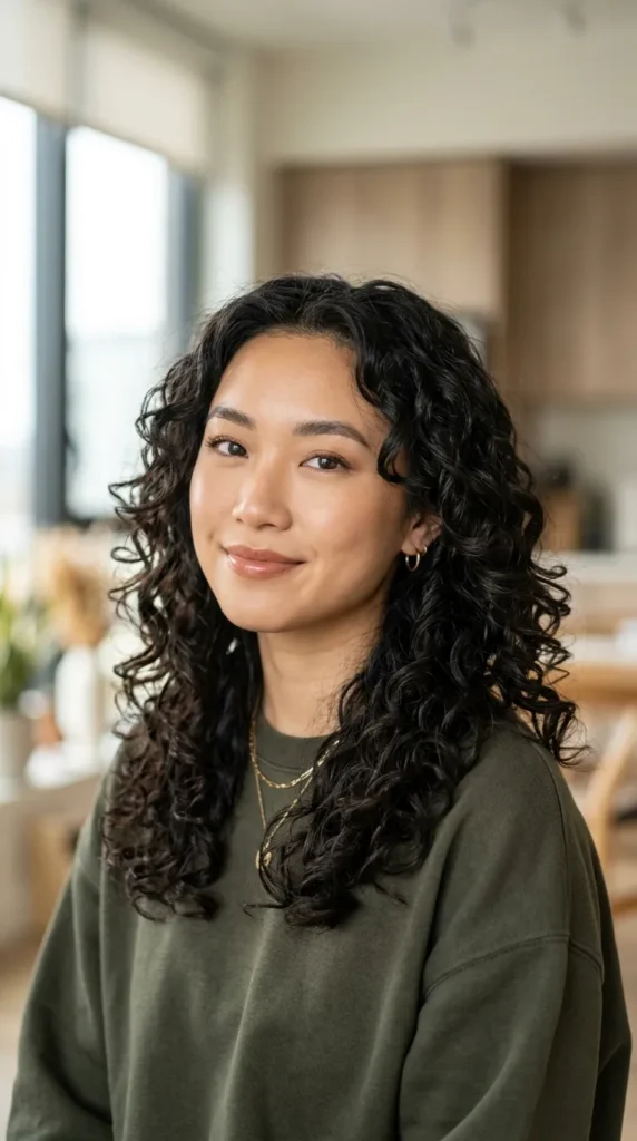 U-Shaped Curly Layered Haircut