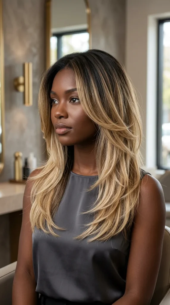 V Shape with Shadow Root Blonde