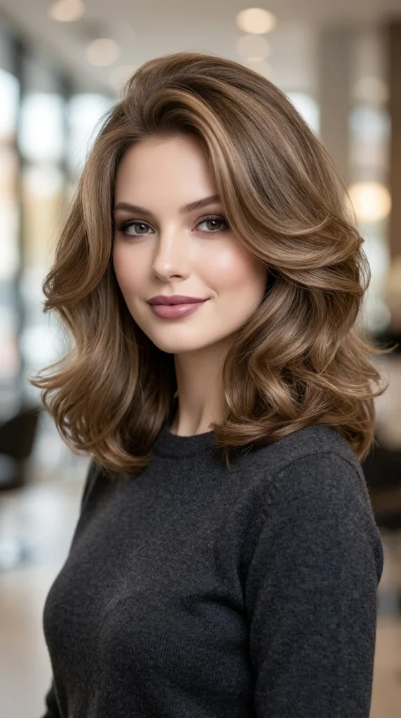 Voluminous Blowout Shoulder-Length Hairstyle