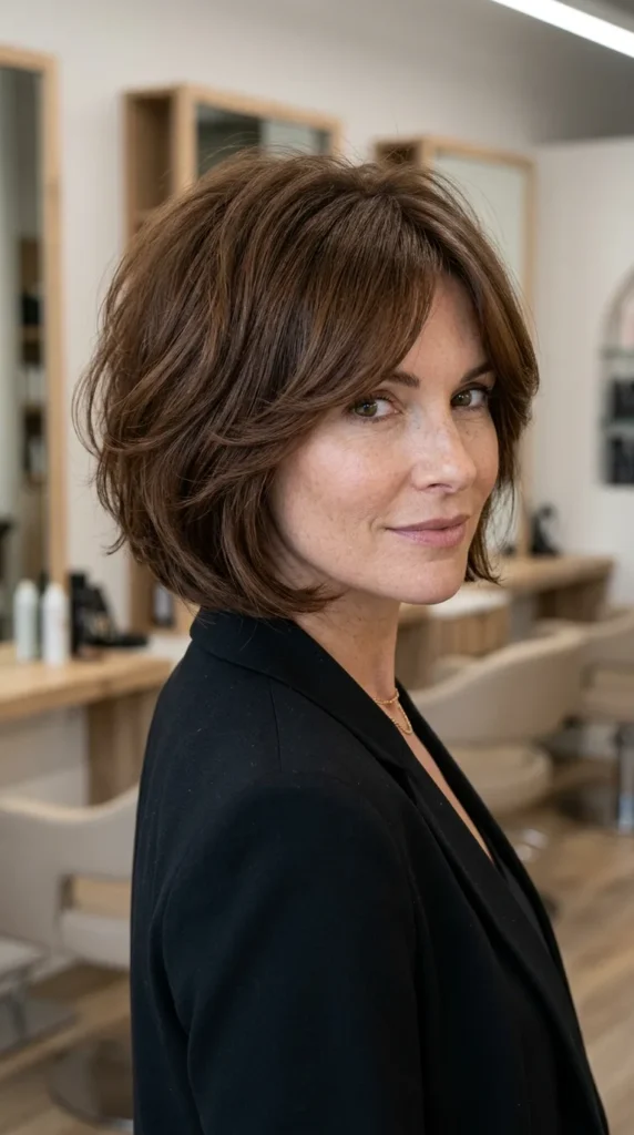 Voluminous Bob with Curtain Bangs