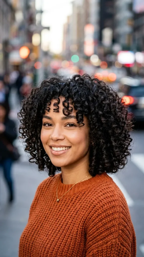 Voluminous Curly Bob for Thick Hair