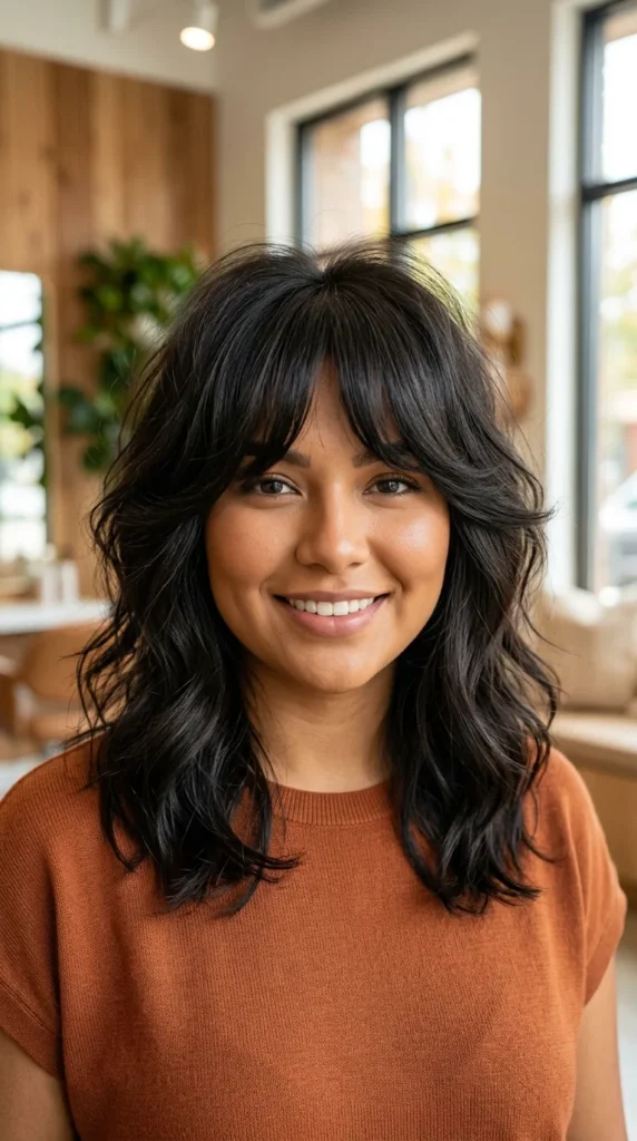 Voluminous Curtain Bangs