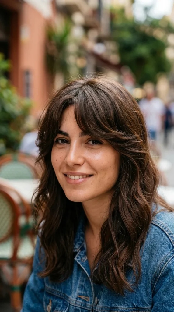 Voluminous Curtain Bangs for Oval Face
