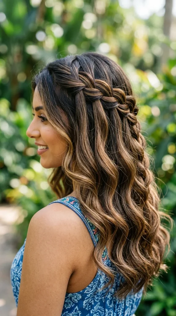 Waterfall Braid with Soft Waves