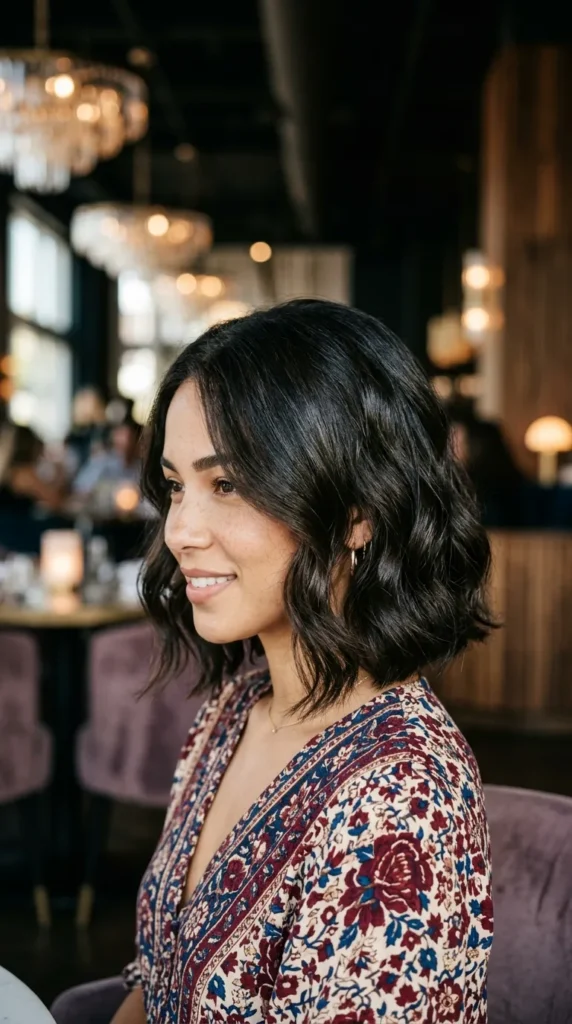 Wavy Bob for Oval Face with Soft Texture