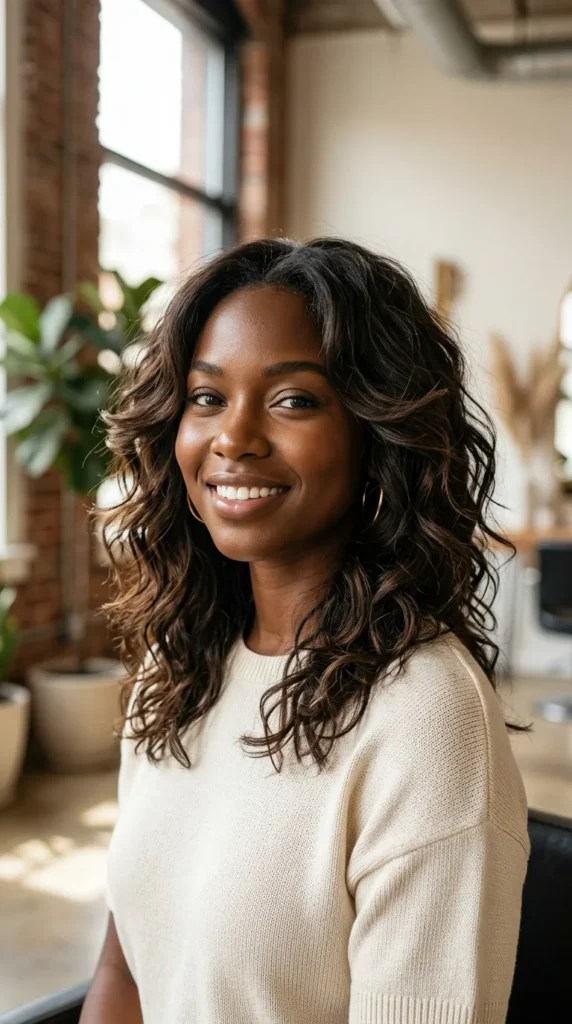 Wavy Medium Layered Hair