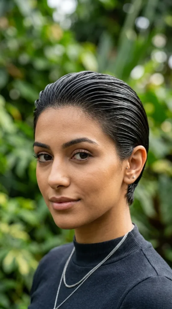 Wet-Look Pixie Style