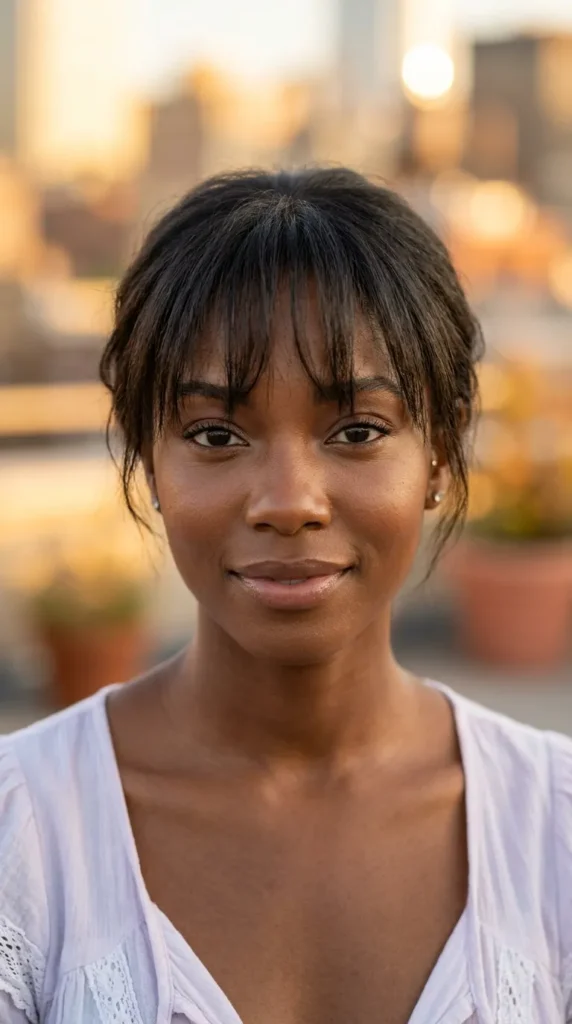Wispy Bangs for Oval Face
