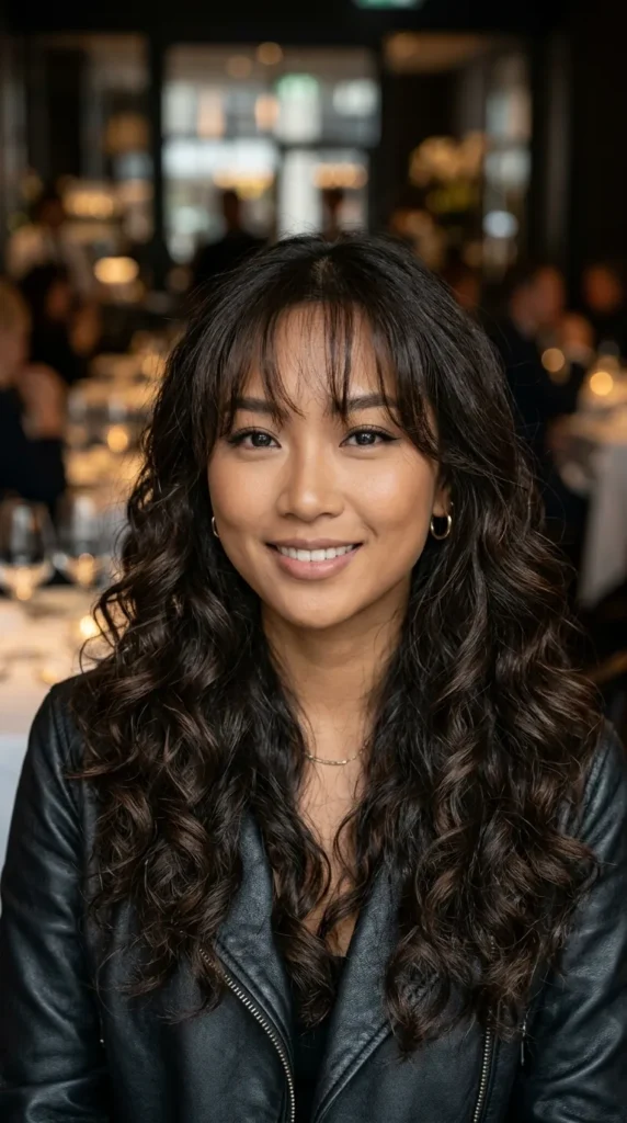 Wispy Bangs with Loose Curls