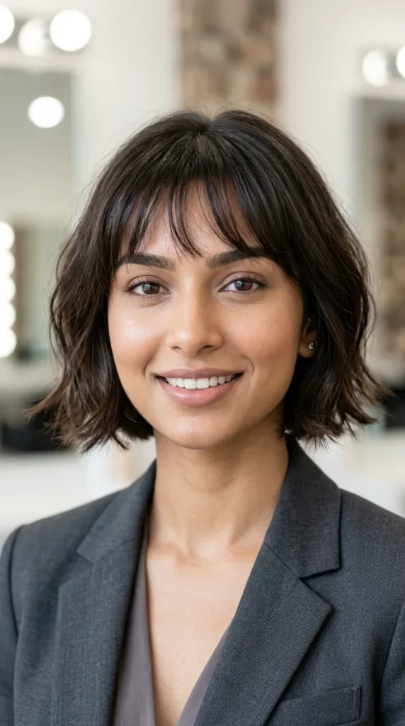 Wispy Bangs with a Soft Bob