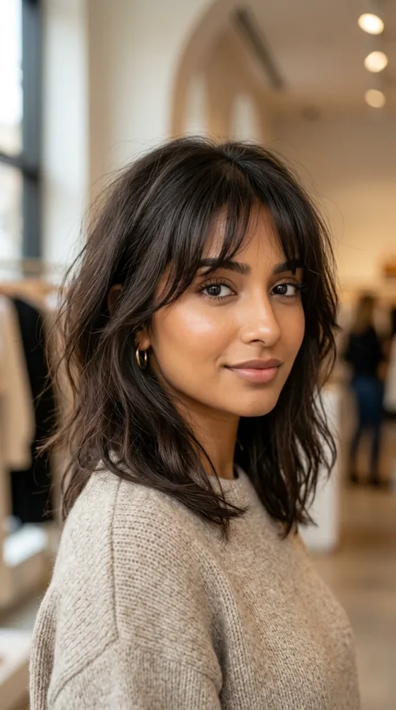 Wispy Curtain Bangs for Fine Hair