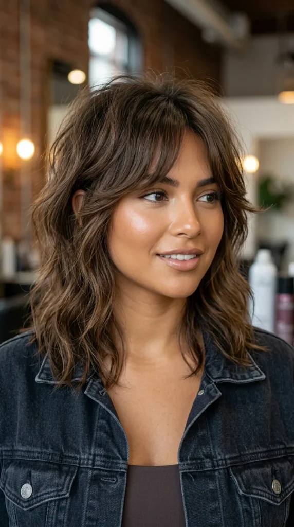 Wolf Cut with Curtain Bangs