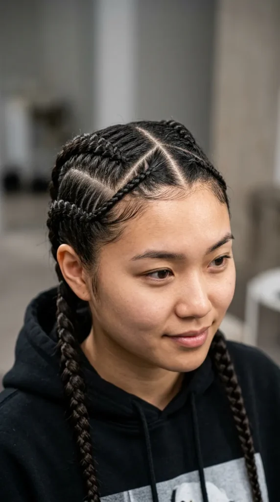 X-Part Braided Hairstyle