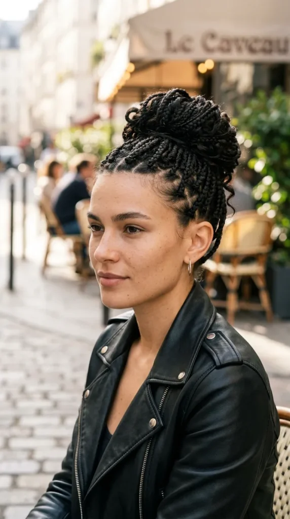 Boho Knotless Braided Updo