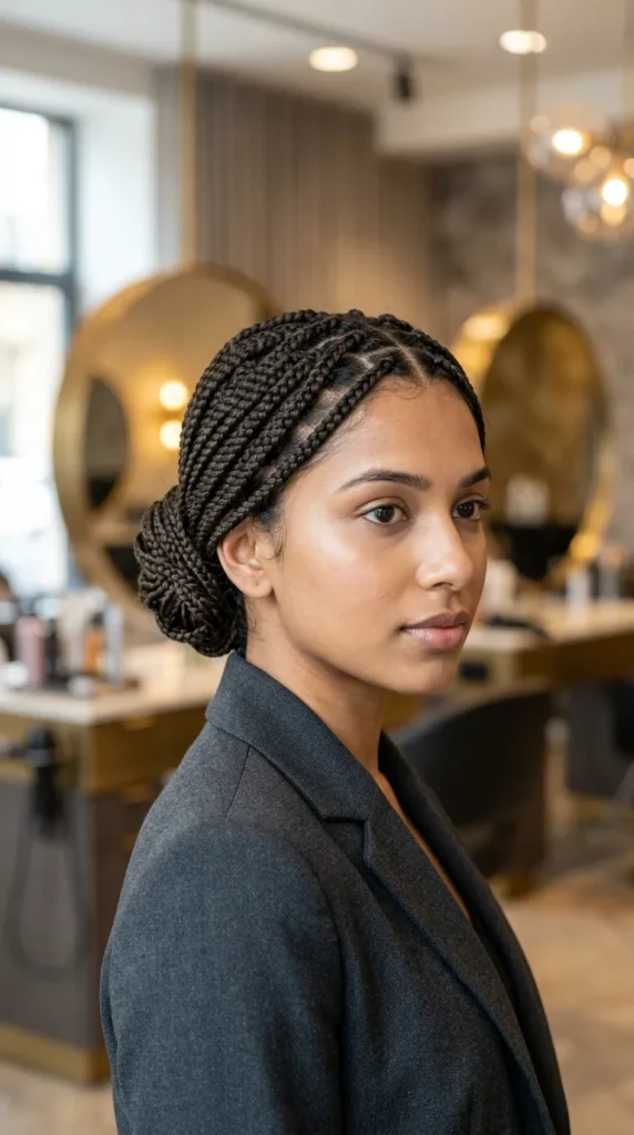 Box Braids Low Chignon
