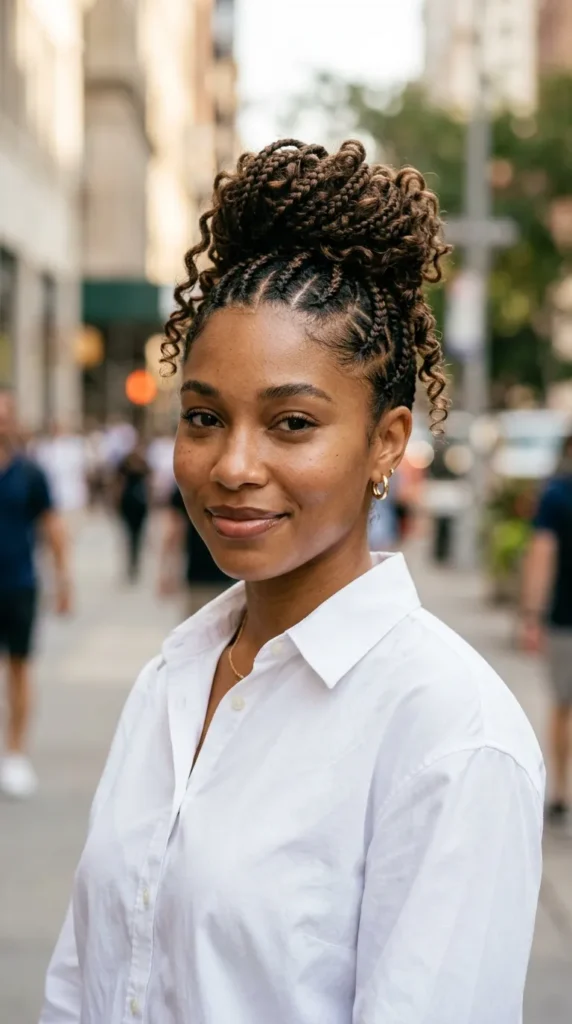Braided Bun with Curly Ends