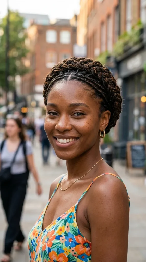 Braided Crown Updo for Natural Hair