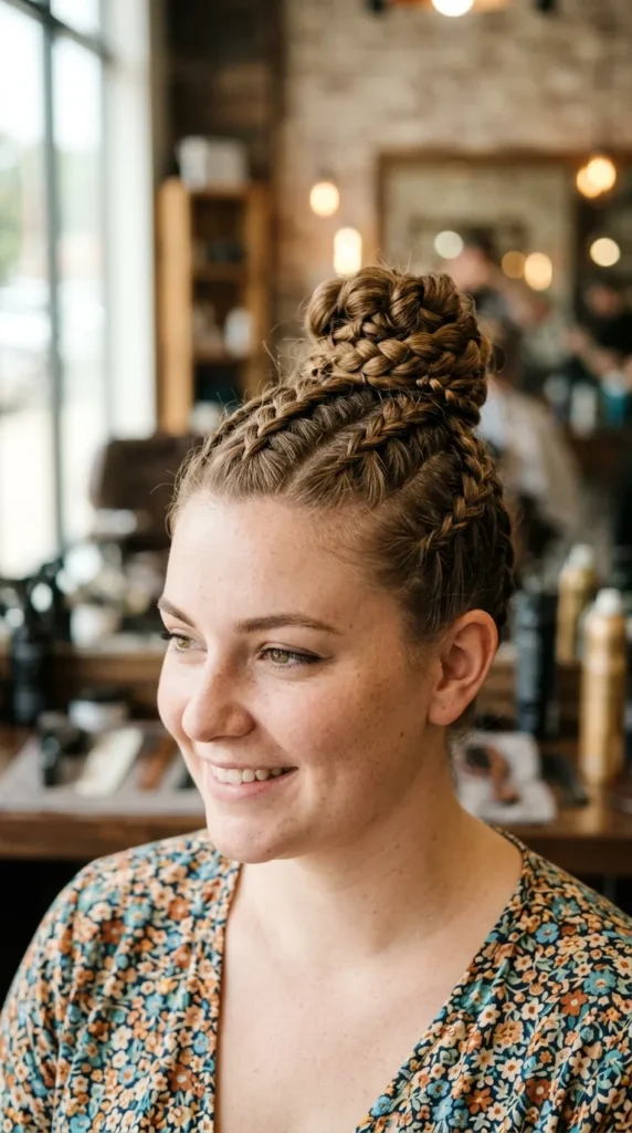 Braided Top Knot for Long Hair