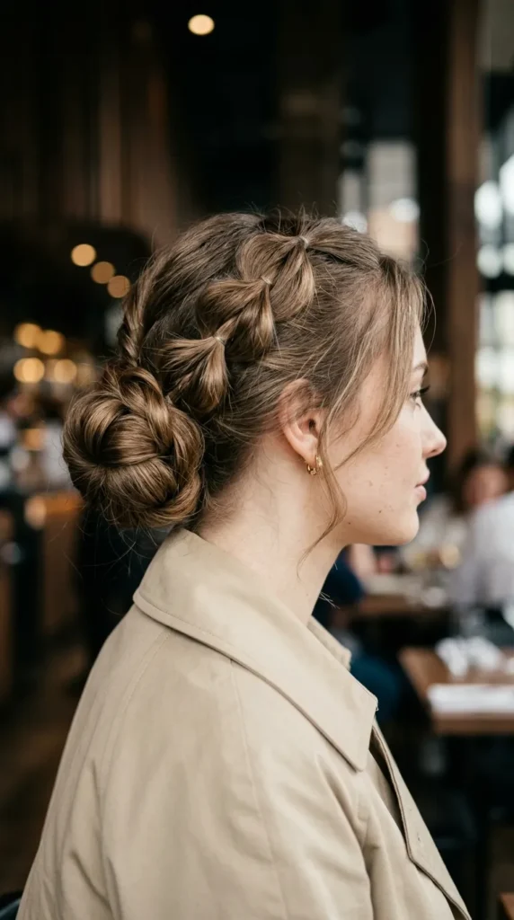 Bubble Braid Bun Updo