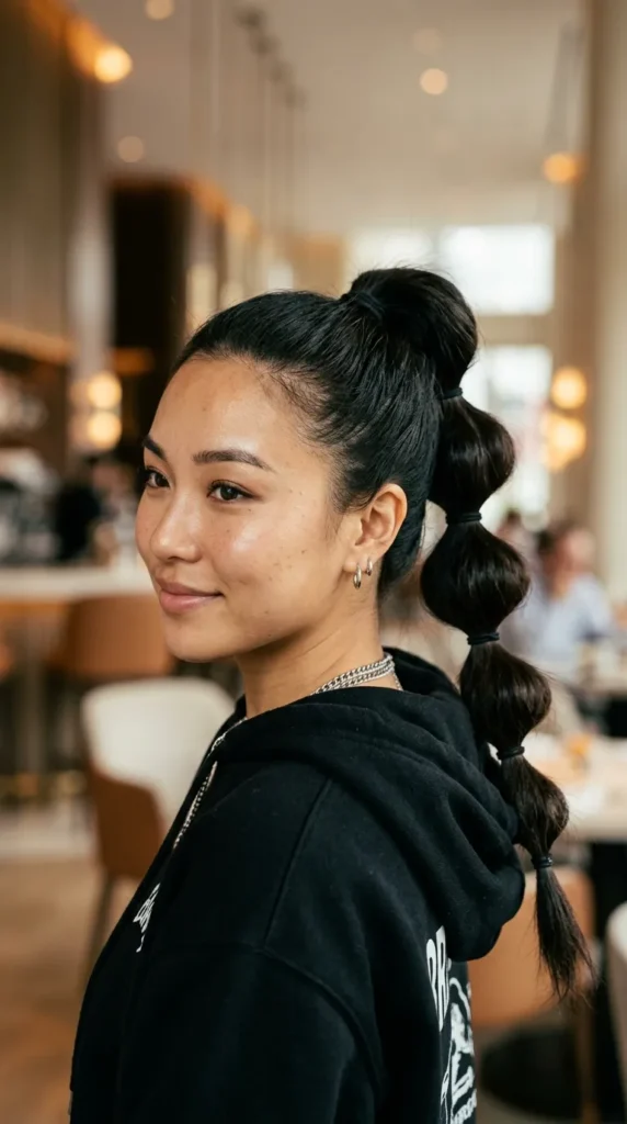 Bubble Ponytail Updo with Volume
