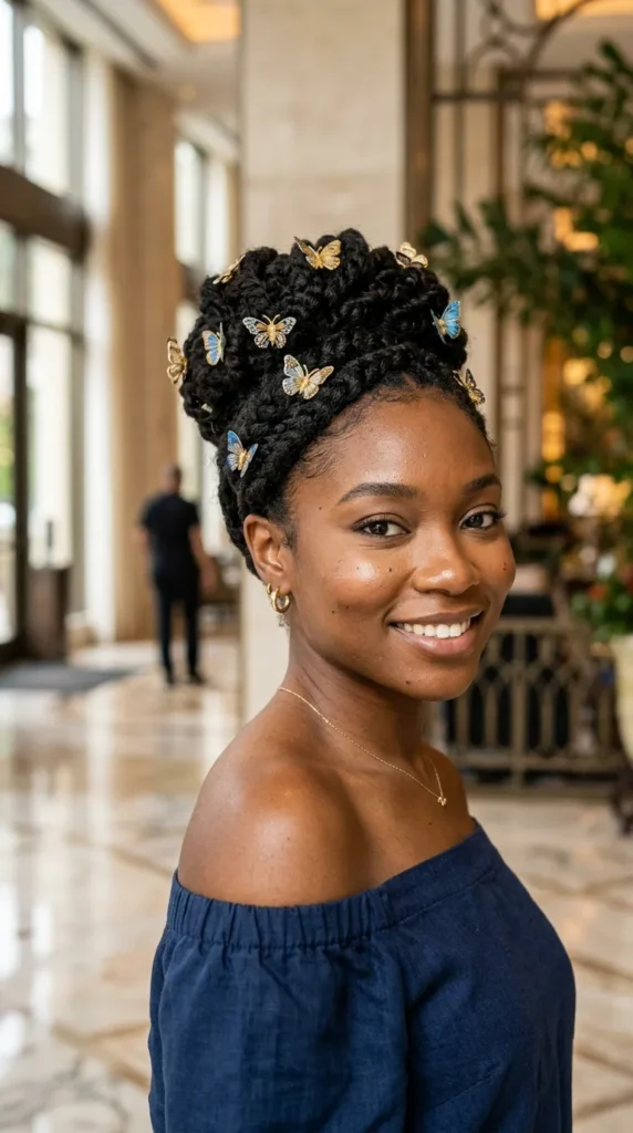 Butterfly Hair Accessory Updo