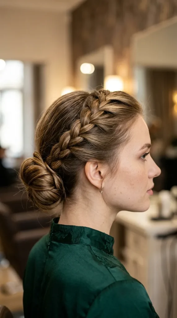Classic French Braid Low Bun