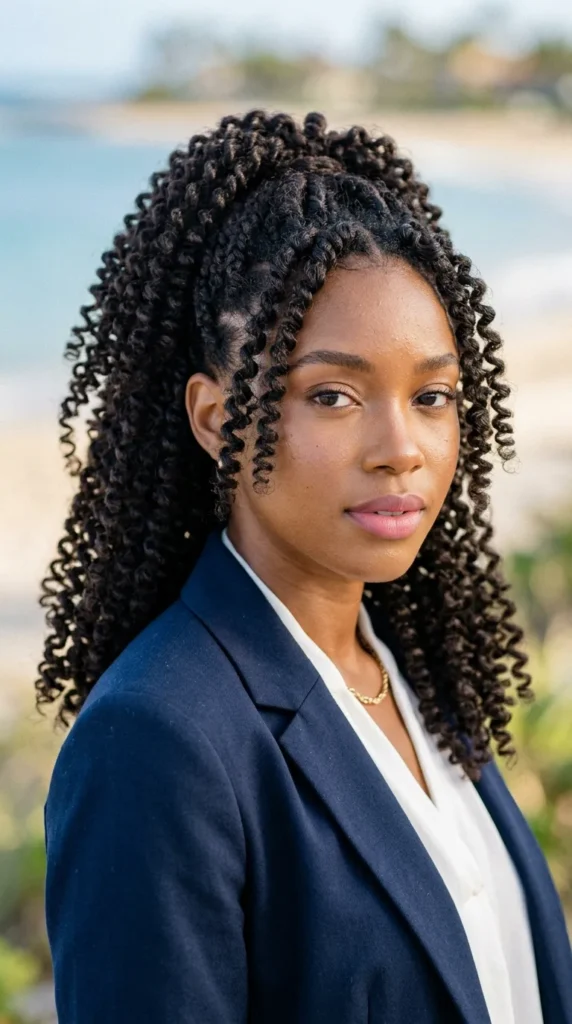 Crochet Curls with Half-Up Style