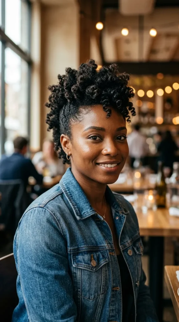 Curly Faux Hawk Updo