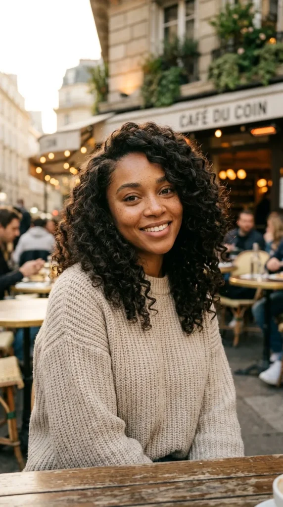 Deep Side Part with Loose Curls