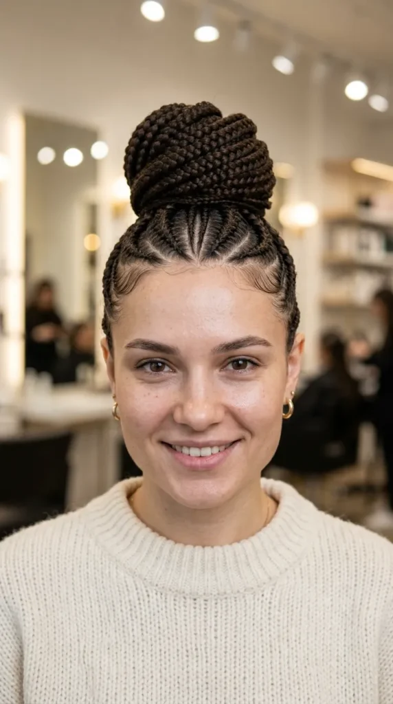 Feed-In Braids High Bun