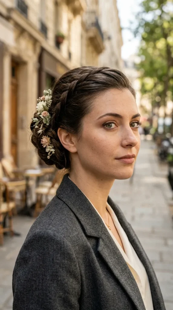 Floral Braided Bridal Bun