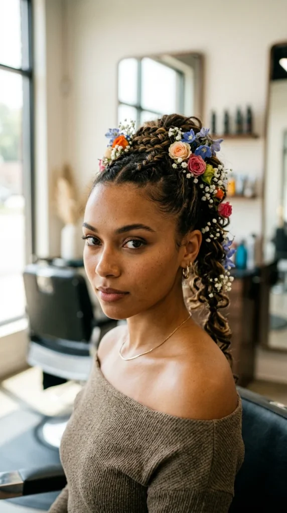 Floral Ponytail with Fresh Blooms