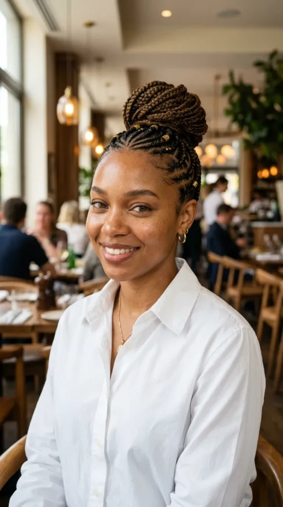 Fulani Braids into a Bun